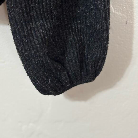 Zara Charcoal Ribbed Knit Crew Cropped Sweater Made in Portugal Small S - Picture 5 of 6